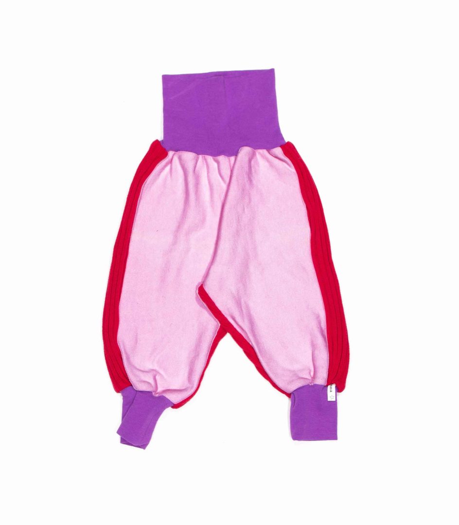 anna * pollack, Minipirat, rosa mit rot, Bündchen in lila