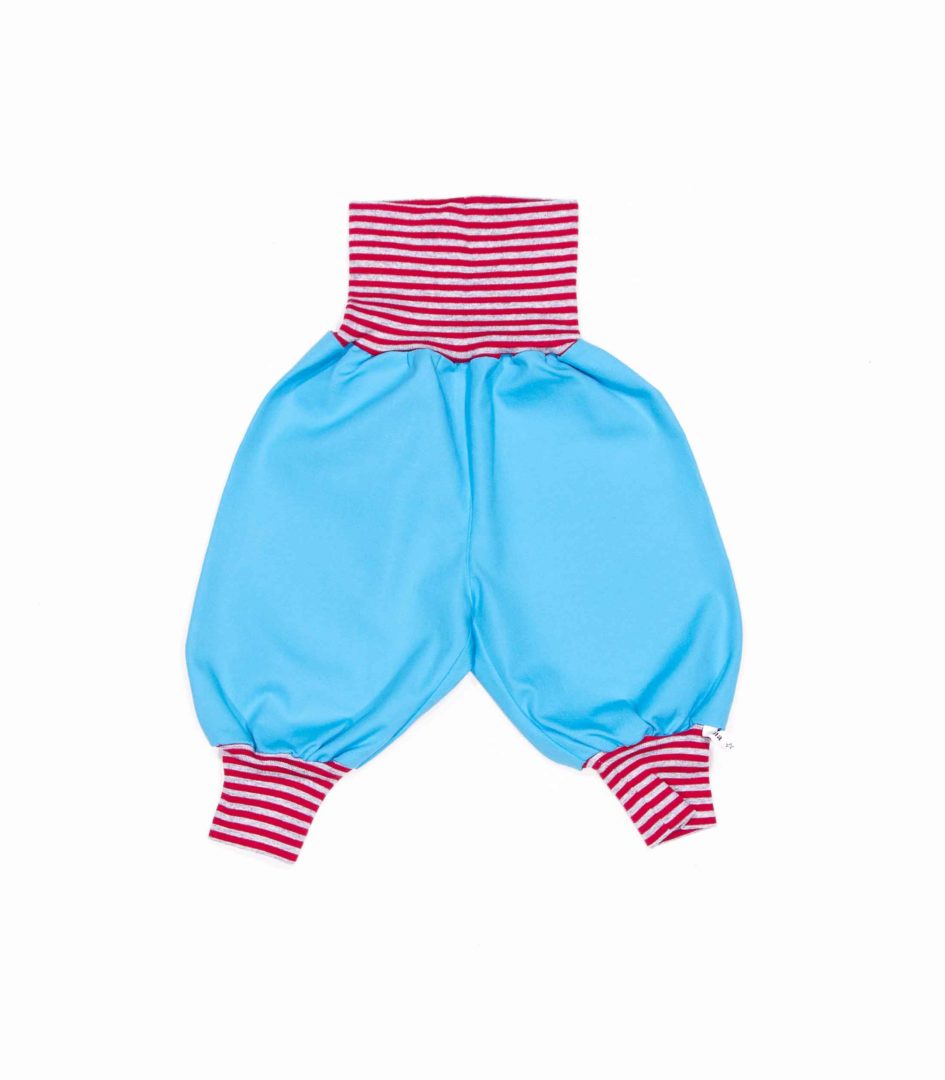 anna * pollack, Minipirat, türkis, Bund rot-grau geringelt