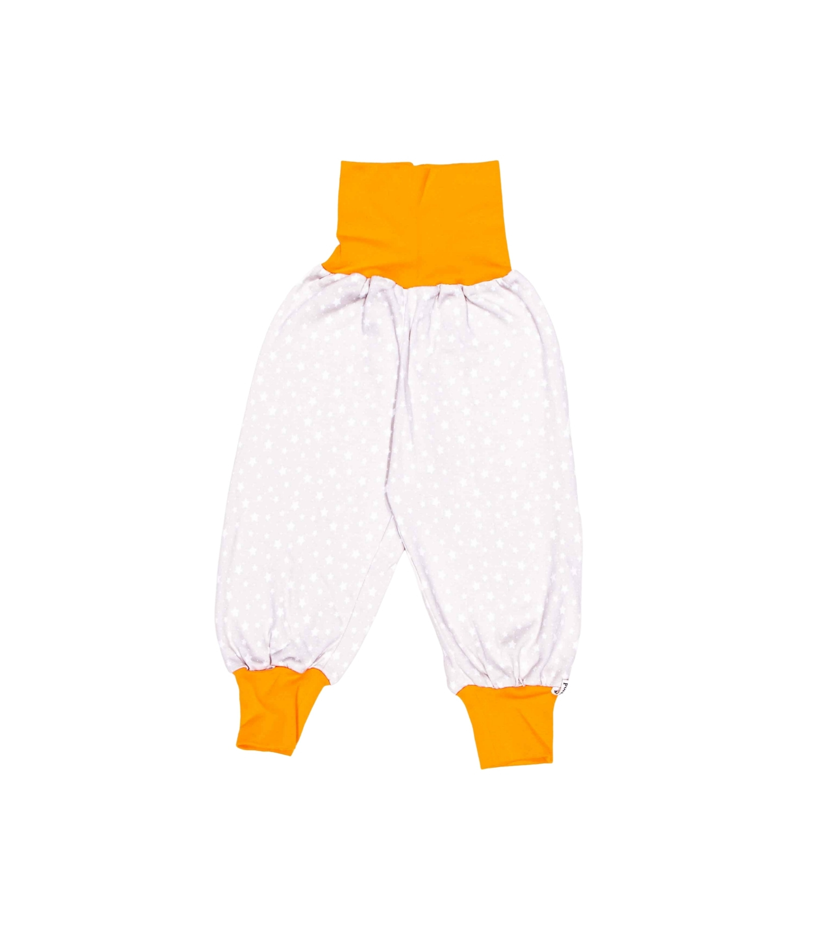 anna * pollack, Piratenhose, Bio Baumwolle, grau mit Sternen, Bund orange