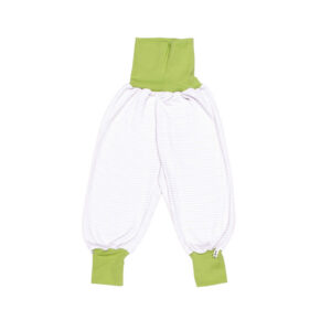 anna * pollack, Piratenhose, Bio Baumwolle, grau geringelt, Bund grün