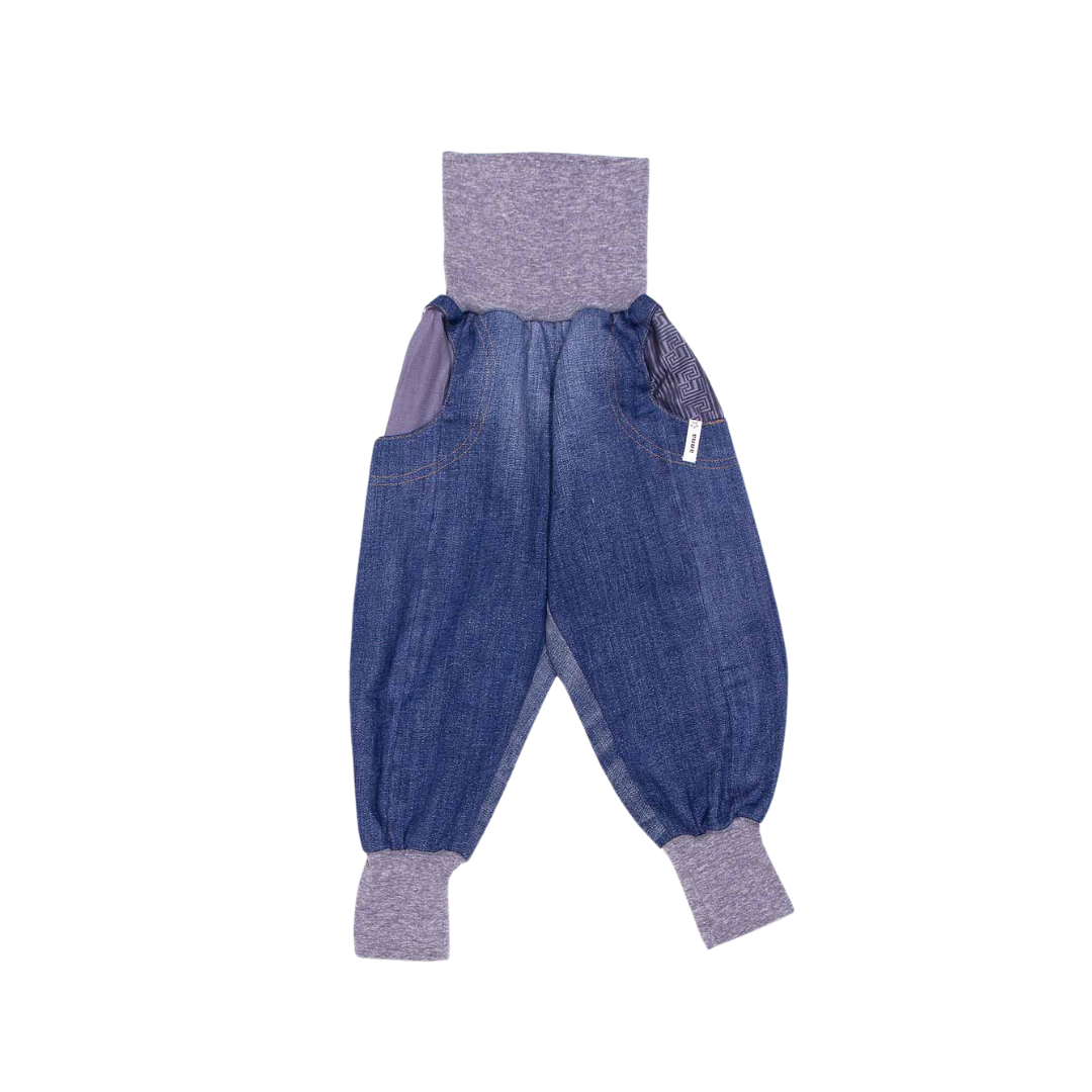 anna * pollack, Denim Piratenhose, Bund und Taschen hellgrau