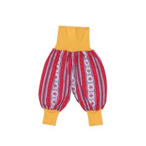 anna * pollack, Dirndl Piratenhose, rot, Bund gelb