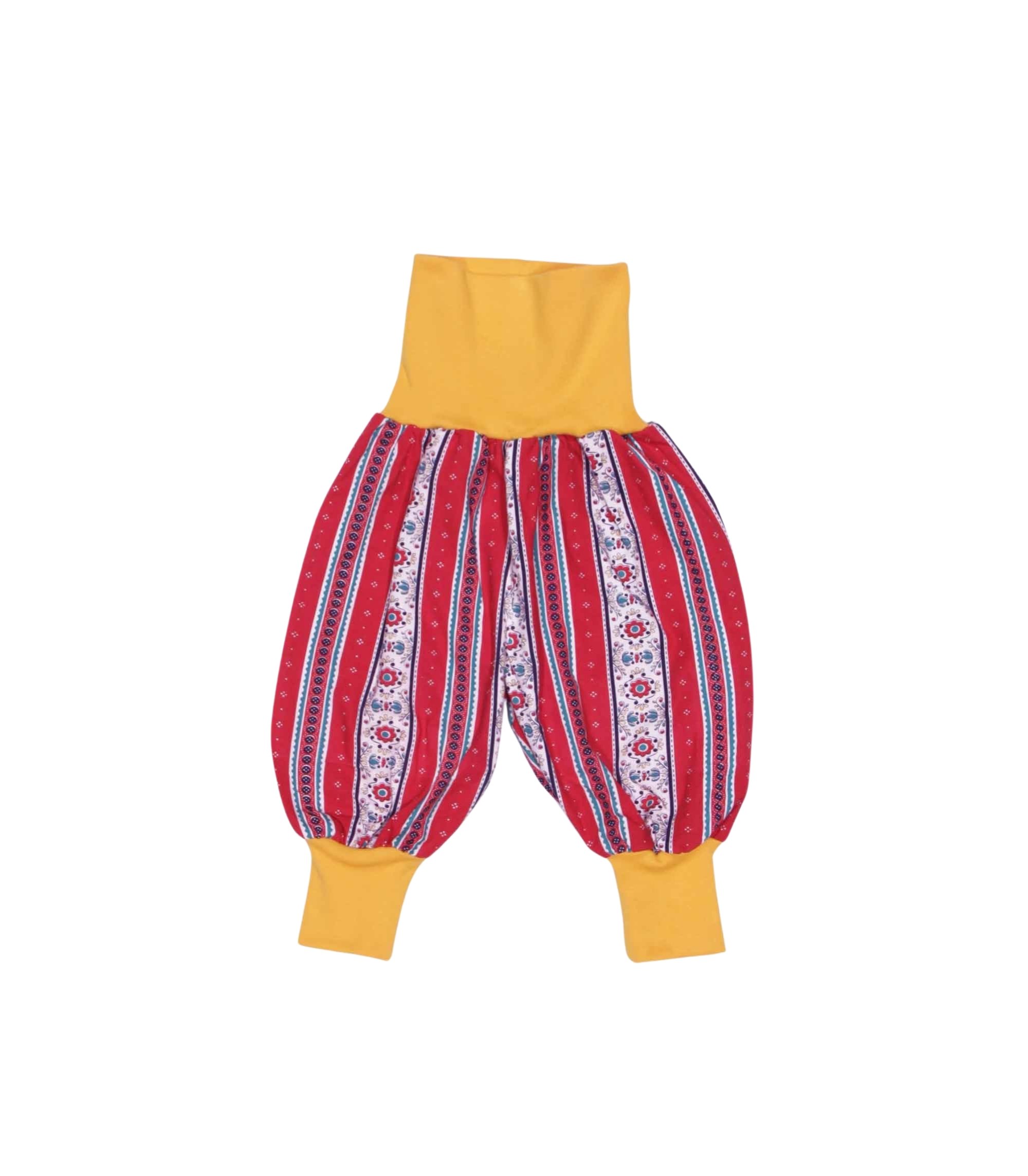 anna * pollack, Dirndl Piratenhose, rot, Bund gelb