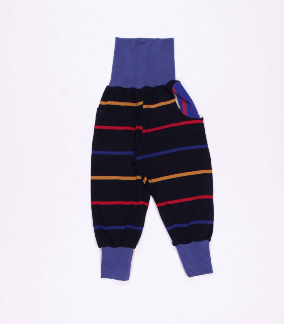 anna * pollack, PIratenhose Mixed, 80-116, Blau geringelt, Jersey, Bund und Taschen blau