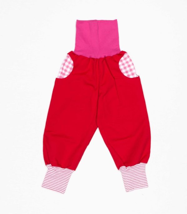 anna * pollack, PIratenhose Mixed, 80-116, Rot, Bund und Taschen rosa