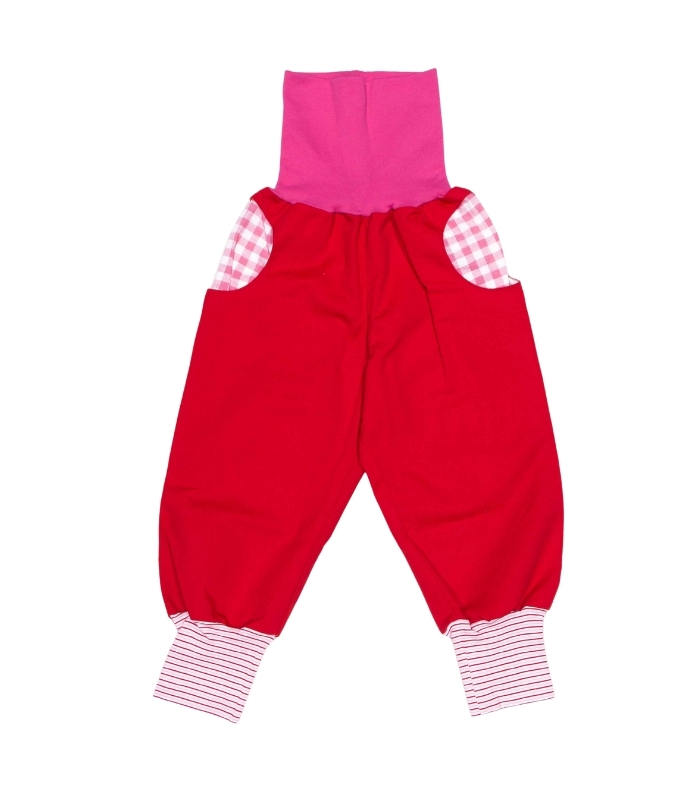anna * pollack, PIratenhose Mixed, 80-116, Rot, Bund und Taschen rosa