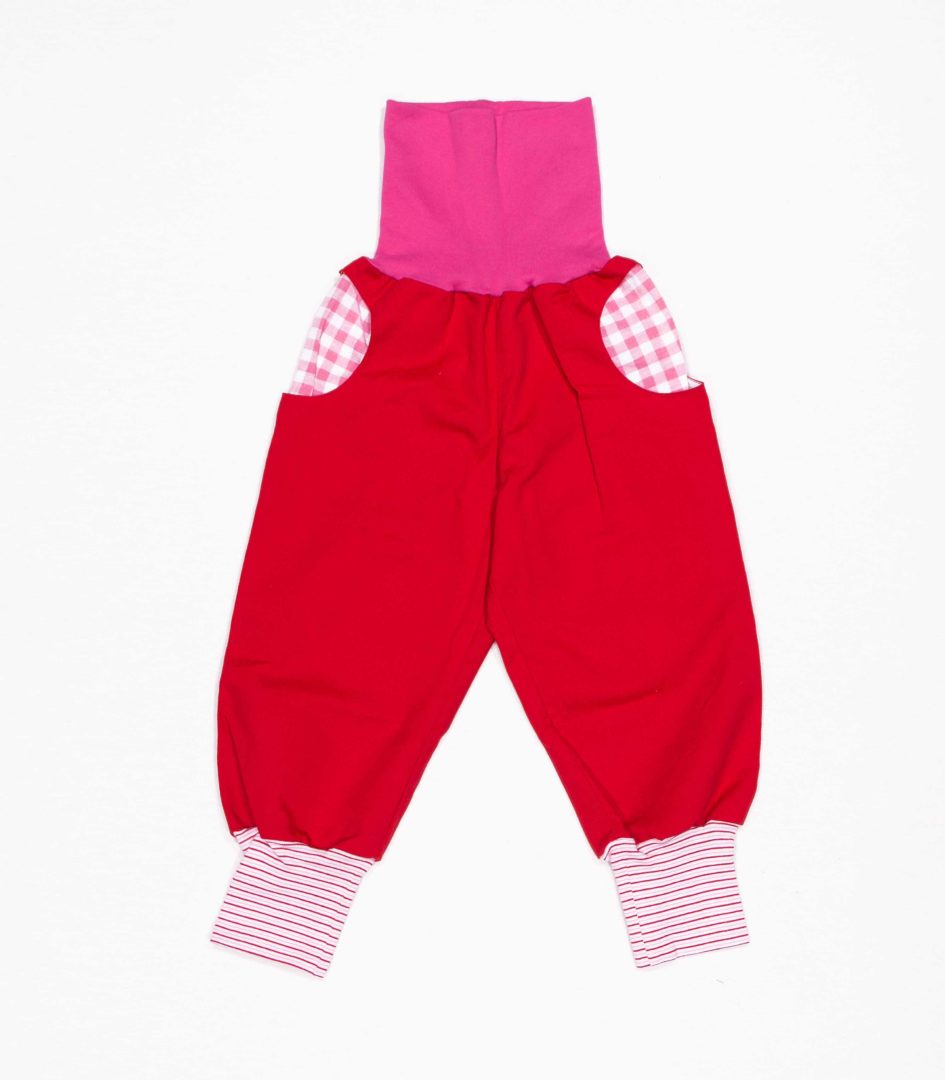 anna * pollack, PIratenhose Mixed, 80-116, Rot, Bund und Taschen rosa