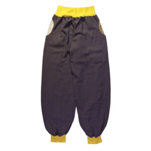 anna * pollack, Piratenhose grau, medium, Wolle, Bund und Taschen gelb
