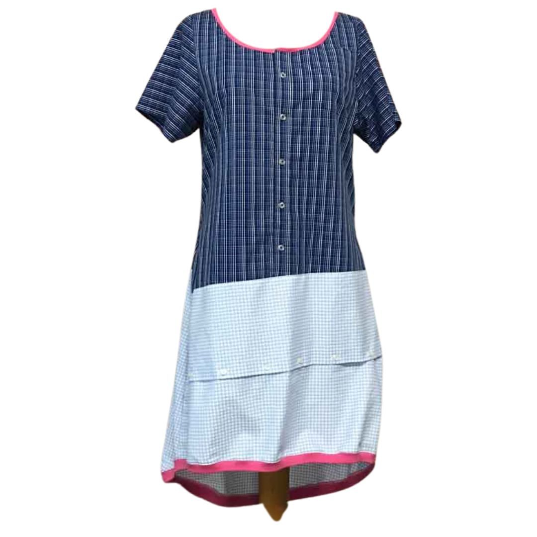 anna * pollack, Kleid Sonnenbrise blau mit Ärmeln, Ansicht Vorne