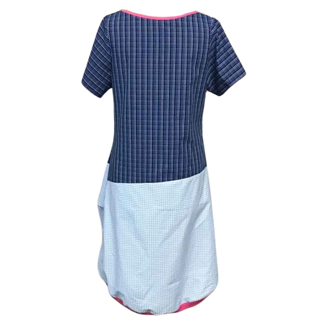 anna * pollack, Kleid Sonnenbrise blau mit Ärmeln, Ansicht Hinten