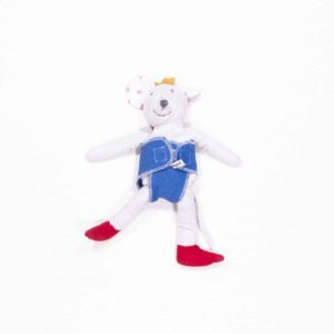 anna * pollack, Stofftier Mausprinzessin mit Puppenwindel, blauer Frotteestoff