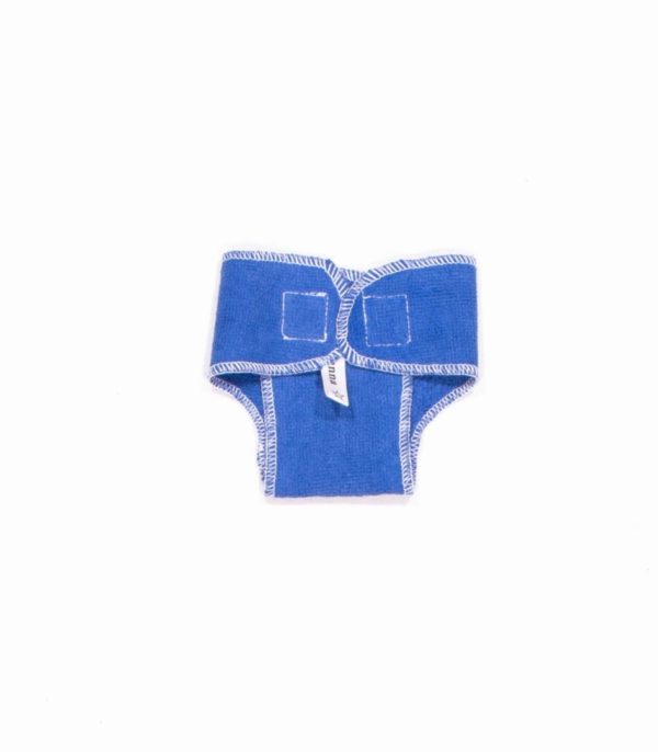 anna * pollack, Puppenwindel, blauer Frotteestoff, gefaltet