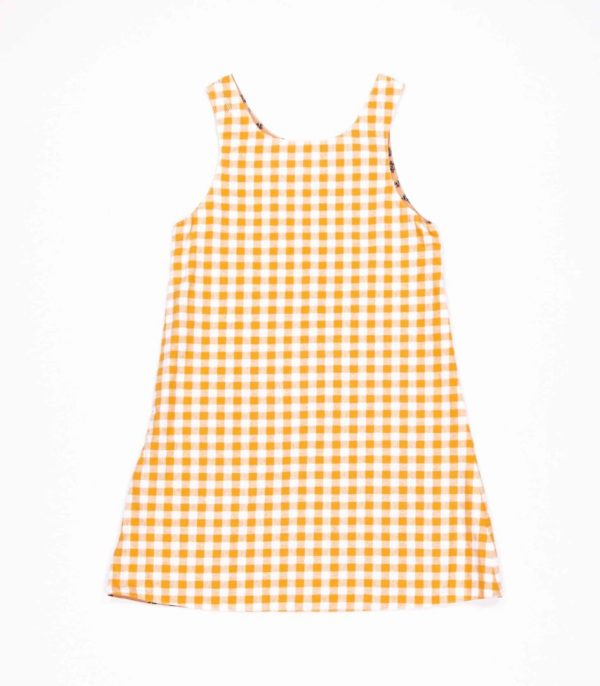 Wendekleid, 110-134, gelb dirndl, Vorderseite gelb