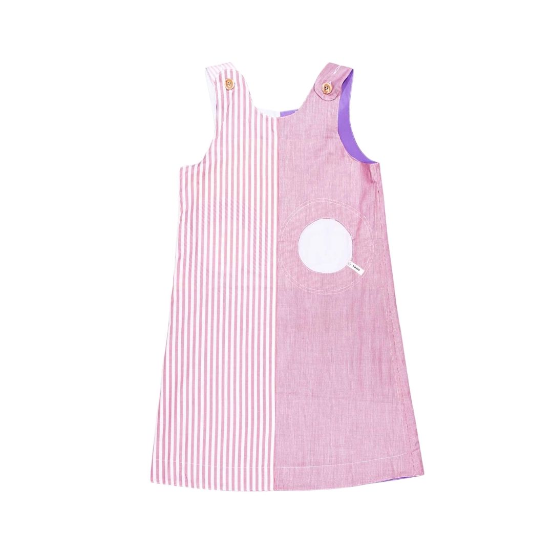 anna * pollack, Wendekleid, 134-152, rosa und flieder, Vorderseite rosa