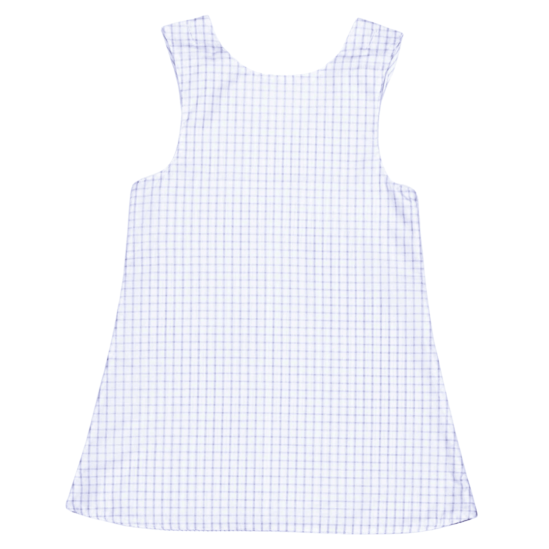 Wendekleid, 80-116, Streif hellblau blau, Rückseite blau