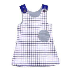 Wendekleid, 80-116, blau und grün, Vorderseite blau