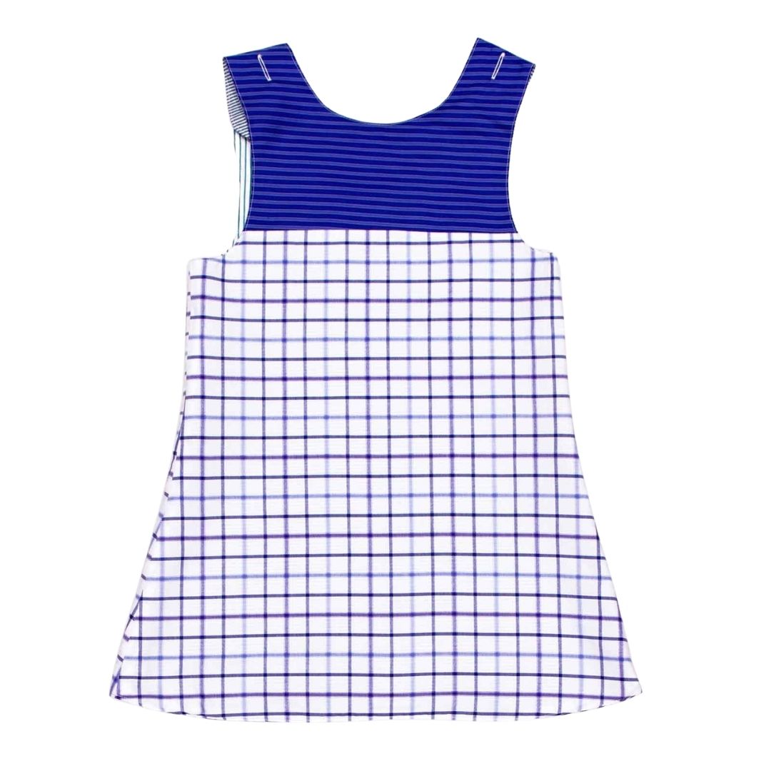 Wendekleid, 80-116, blau und grün, Rückseite blau