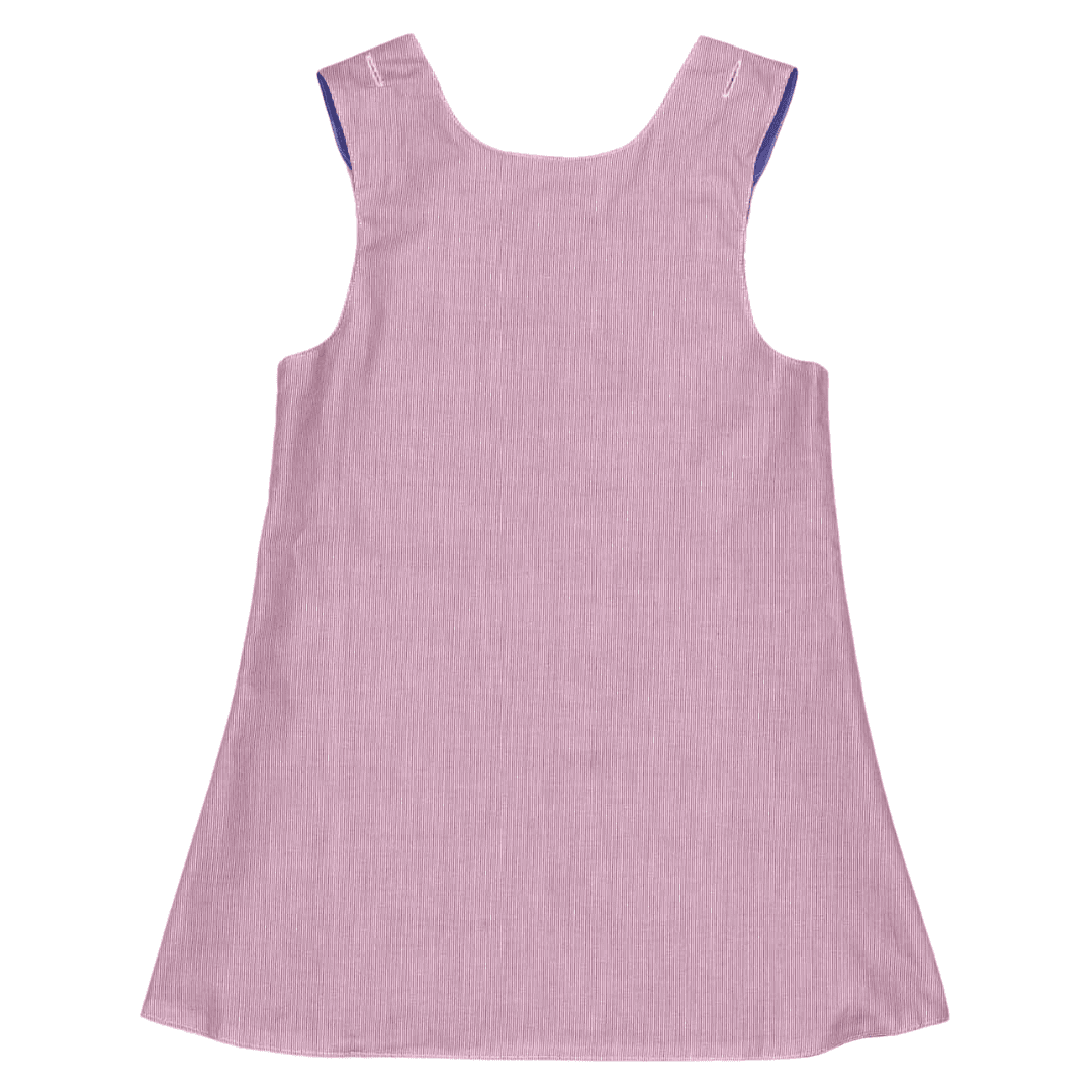 Wendekleid, 80-116, rosa mittelblau Rückseite rosa