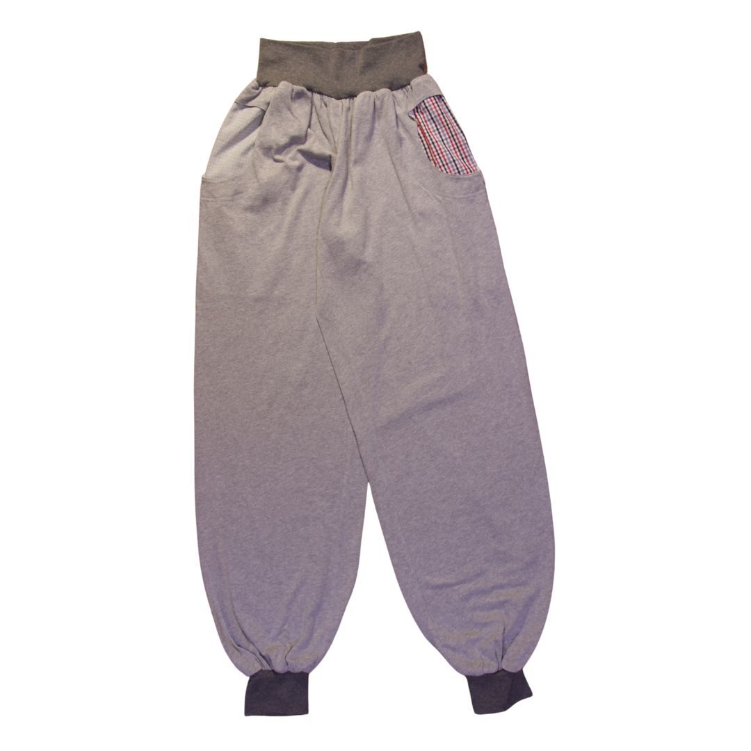 anna * pollack, Piratenhose Bio hellgrau, medium, Bund und Taschen grau