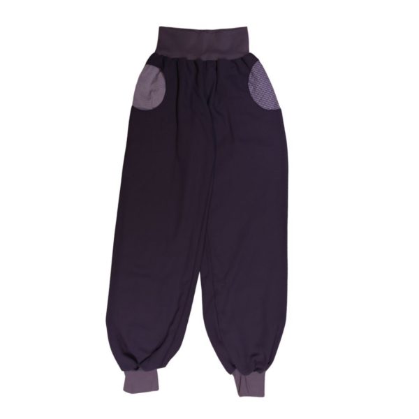 anna * pollack, Piratenhose, small, Wolle grau, gefüttert, mit grauem Bund und Taschen