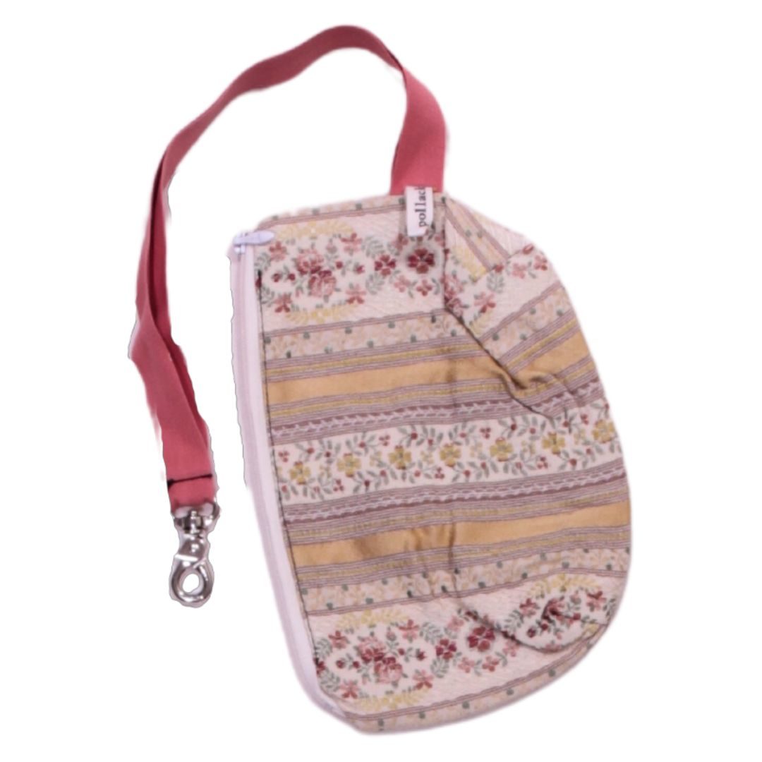 anna * pollack, Täschchen beige gemustert mit Motiv, gefüttert, mit Zipp und Gurt