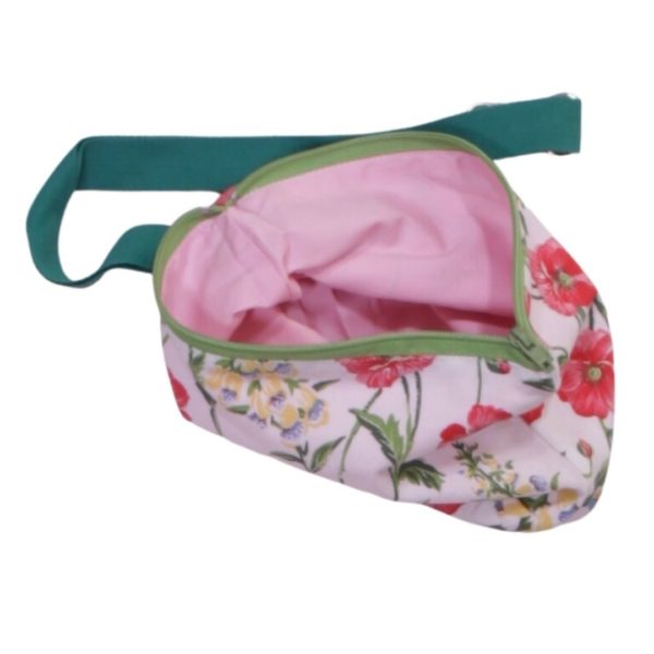 anna * pollack, Täschchen geblümt, rosa gefüttert, mit Zipp und Gurt