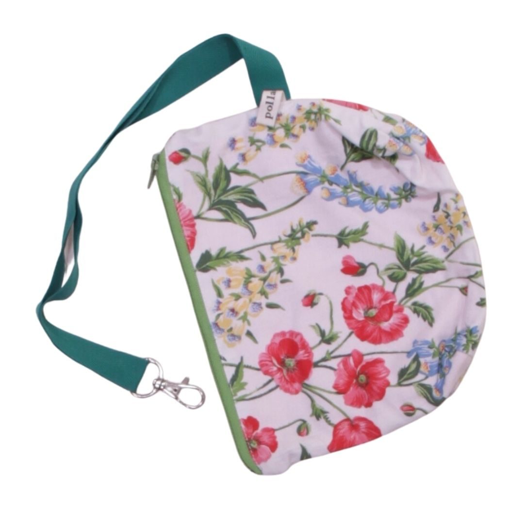 anna * pollack, Täschchen geblümt, gefüttert, mit Zipp und Gurt