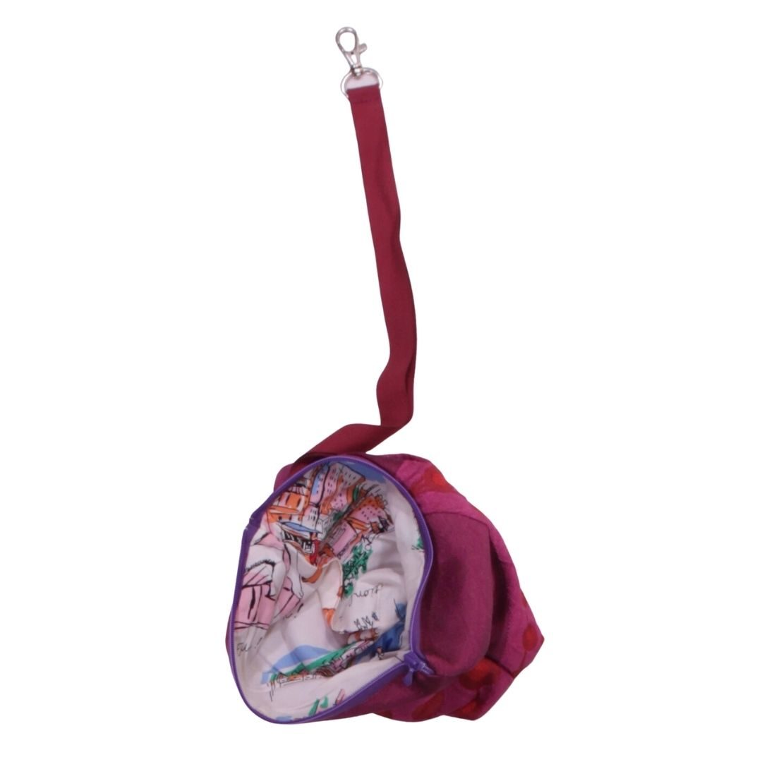 anna * pollack, Täschchen pink, rosa gemustert gefüttert, mit Zipp und Gurt