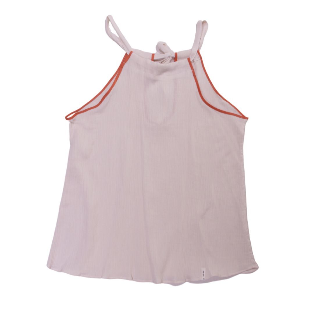 anna * pollack, Top ärmellos, Vorderansicht, creme Einfassung rost