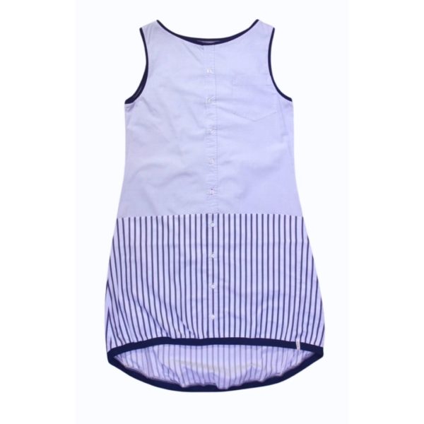 anna * pollack, Kleid Sonnenbrise hellblau mit Streif, medium , Bündchen marine, Ansicht Vorne