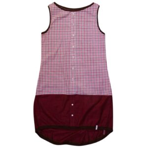 anna * pollack, Kleid Sonnenbrise weinrot Karo, medium , Bündchen braun, Ansicht Vorne