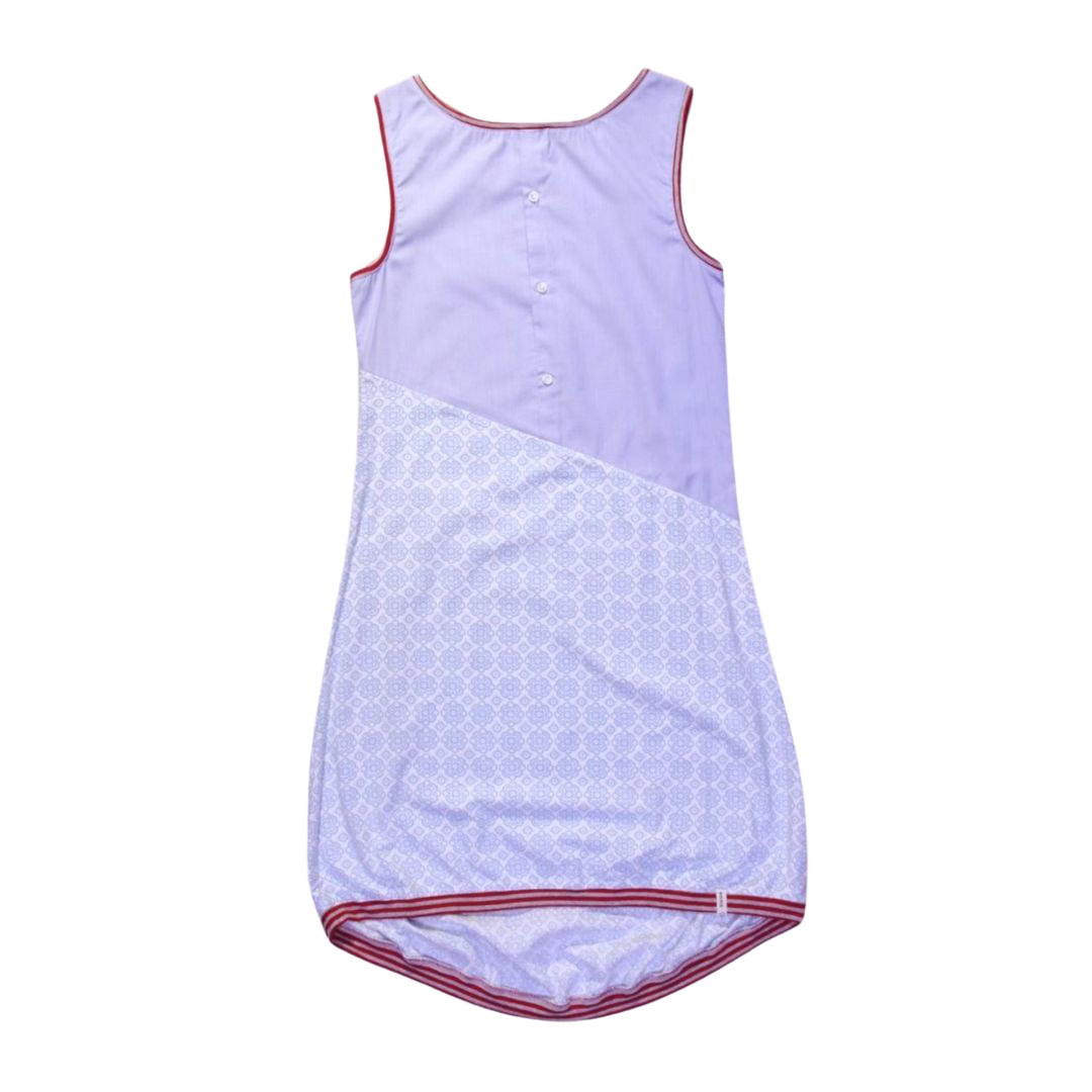 anna * pollack, Kleid Sonnenbrise hellblau, x-small, Bündchen grau-rot geringelt, Ansicht Vorne