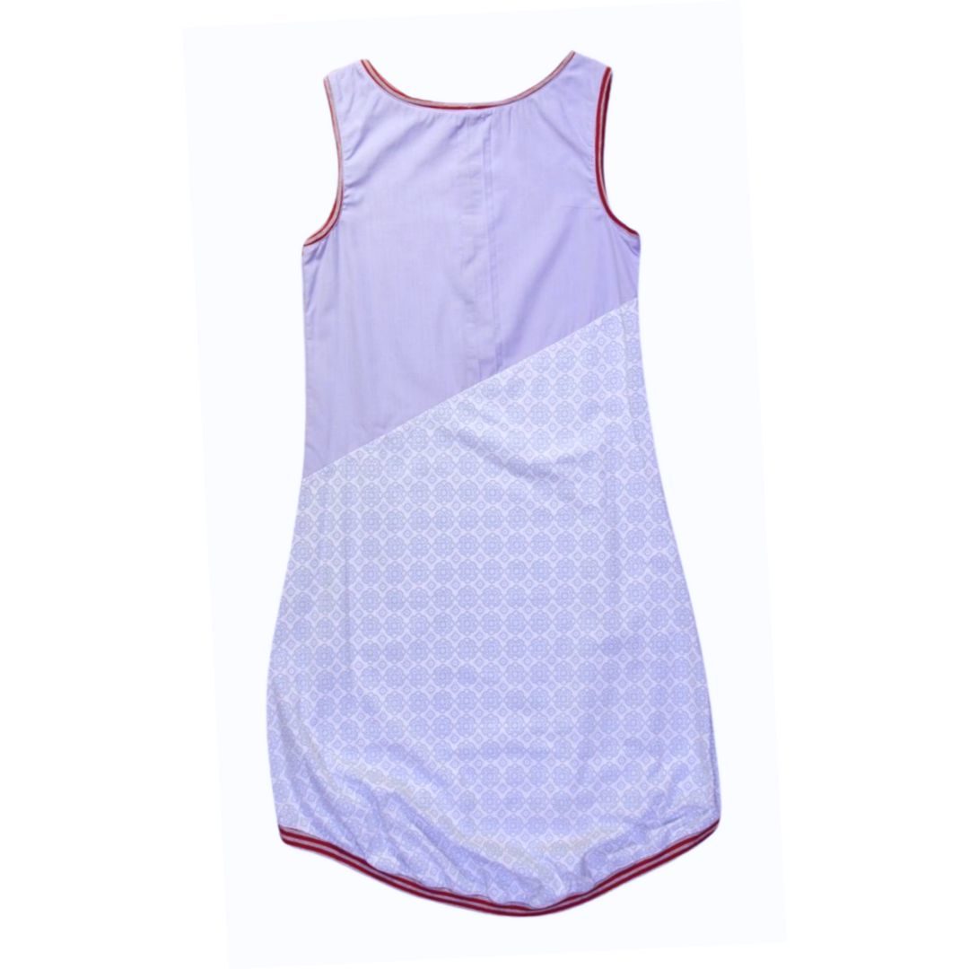 anna * pollack, Kleid Sonnenbrise hellblau, x-small, Bündchen grau-rot geringelt, Ansicht Vorne