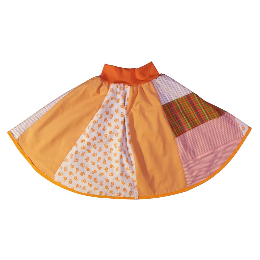 anna * pollack, Wenderockli, blau mit orange 134-152, Hinten orange