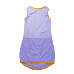 anna * pollack, Kleid Sonnenbrise in Hellblau kariert, Bündchen gelb, Ansicht Vorne