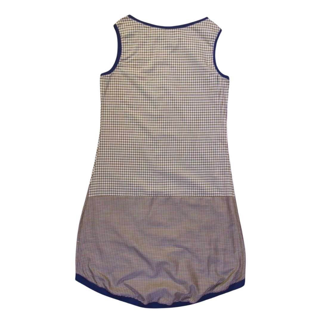 anna * pollack, Kleid Sonnenbrise in Grün kariert, Bündchen marine, Ansicht Rücken