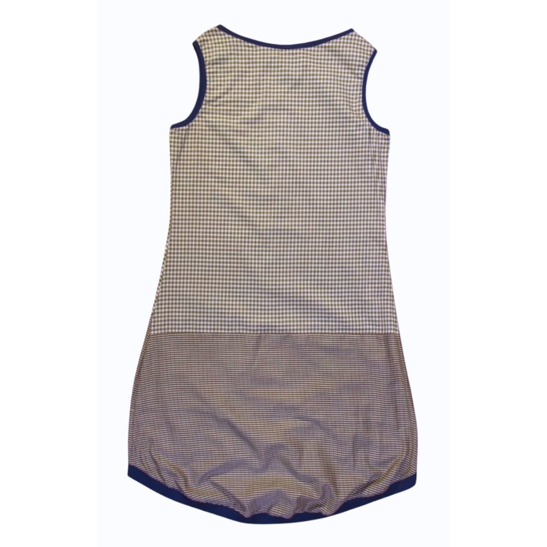 anna * pollack, Kleid Sonnenbrise in Grün kariert, Bündchen marine, Ansicht Rücken