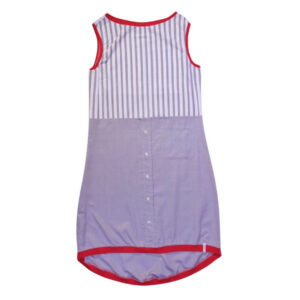 anna * pollack, Kleid Sonnenbrise in Hellgrau, uni und gestreift, Ansicht Vorne