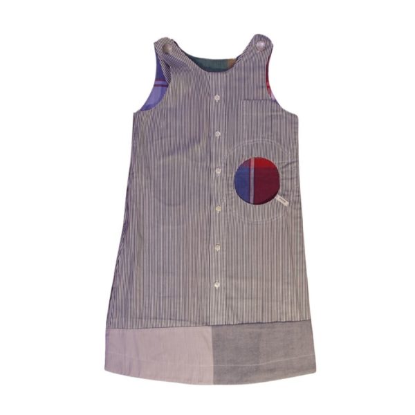 anna * pollack, Wendekleid, 110-134, blau mit grau, Vorderseite grau