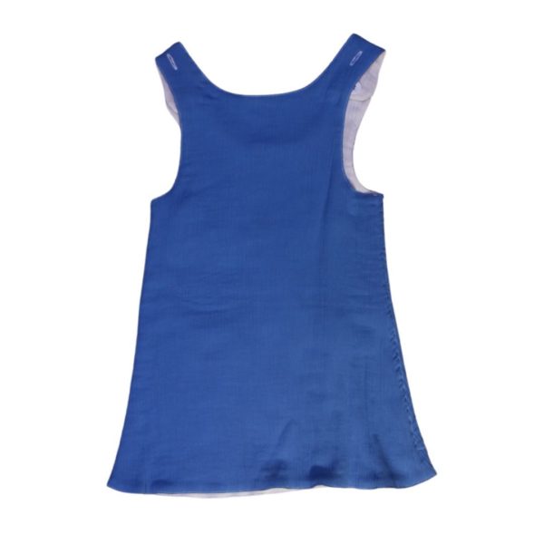anna * pollack, Wendekleid, 80-116, Mousseline, blau und weiß, Rückseite blau