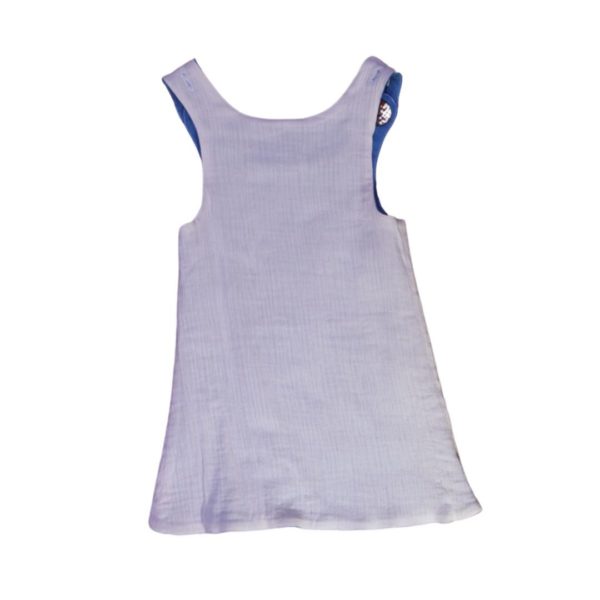 anna * pollack, Wendekleid, 80-116, Mousseline, blau und weiß, Rückseite weiß