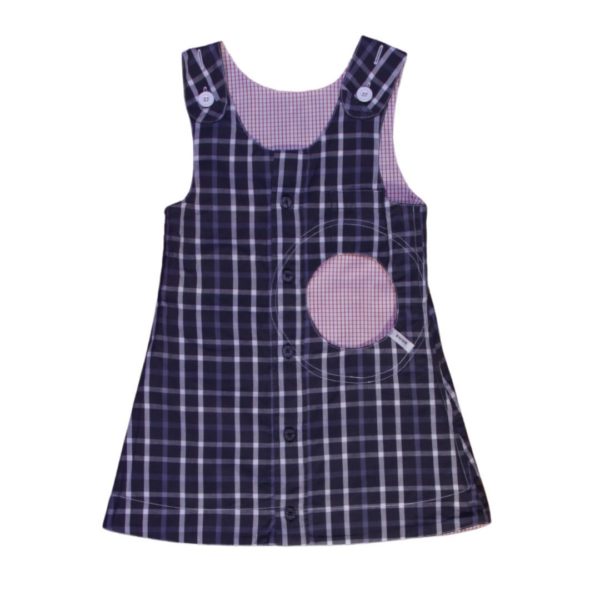 anna * pollack, Wendekleid, 80-116, rot und blau, kariert, Vorderseite blau