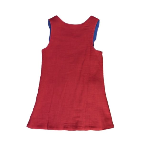 anna * pollack, Wendekleid, 80-116, Mousseline, rot und blau, Rückseite rot
