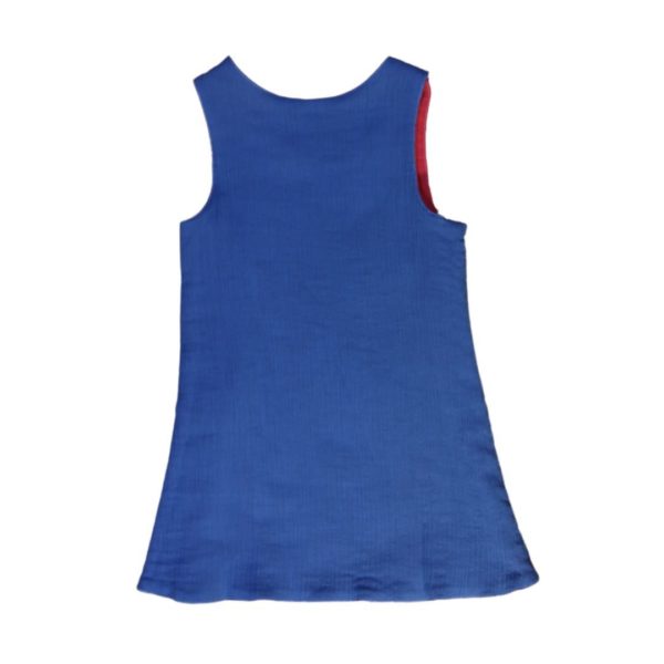 anna * pollack, Wendekleid, 80-116, Mousseline, rot und blau, Rückseite blau