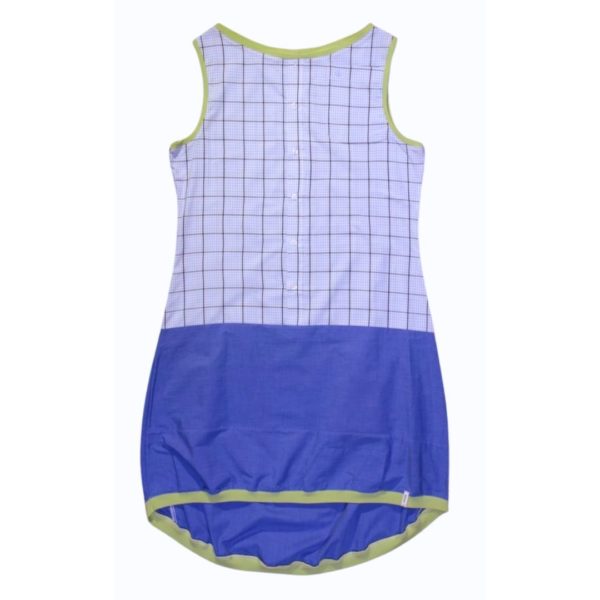anna * pollack, Kleid Sonnenbrise blau , Karo groß und Uni, Ansicht Vorne