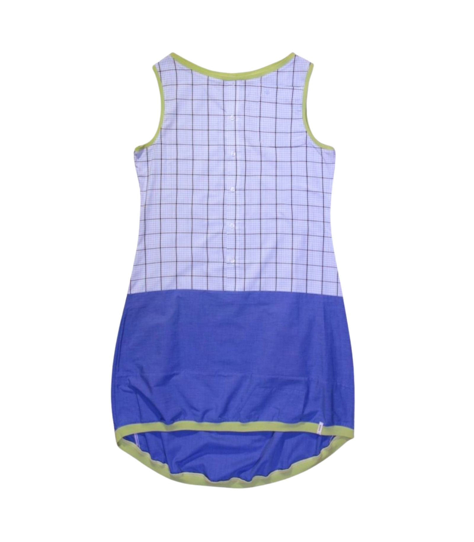 anna * pollack, Kleid Sonnenbrise blau , Karo groß und Uni, Ansicht Vorne