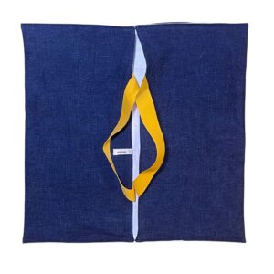 anna * pollack, Cake Boy, Kuchen-, Torte-, Quiche- oder Pizzatragetasche, Denim blau, Griff gelb