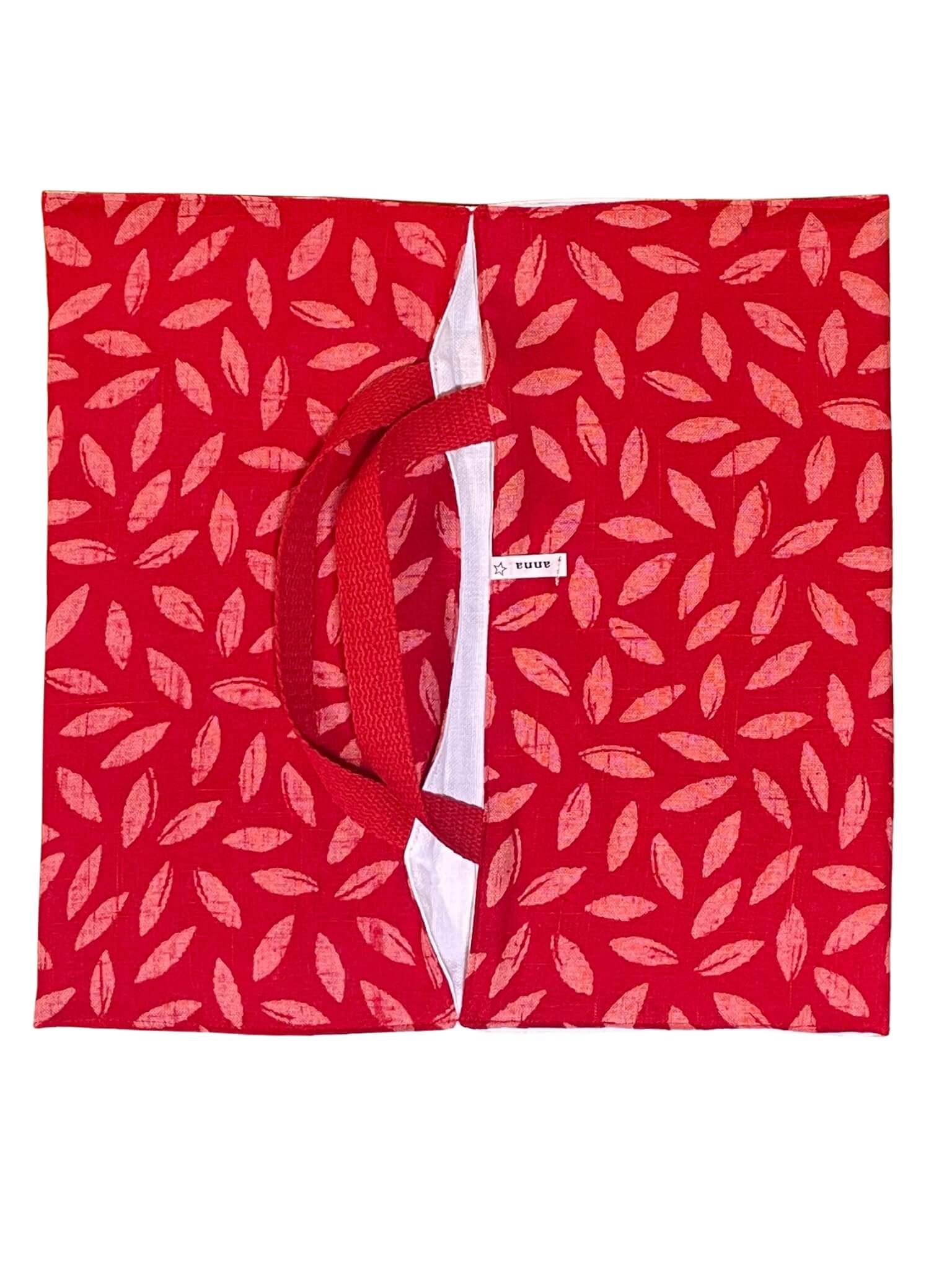 anna * pollack, Cake Boy, Kuchen-, Torte-, Quiche- oder Pizzatragetasche, Leinen rot mit Blättern