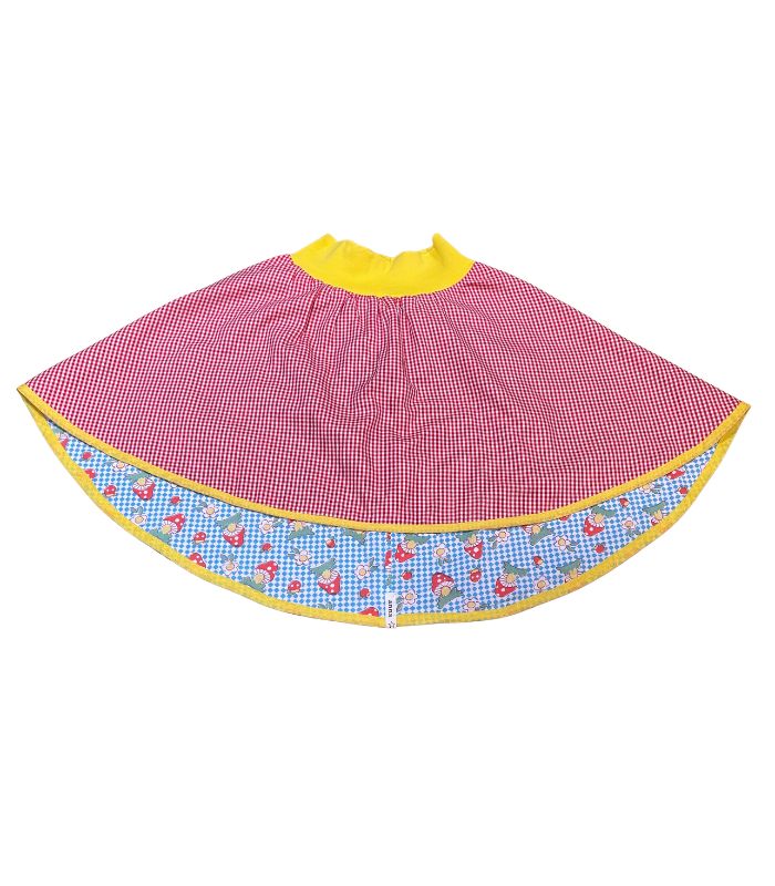 anna * pollack, Wenderock, 110-134, Karo Rot Blau Pilze, Vorderseite rot Karo