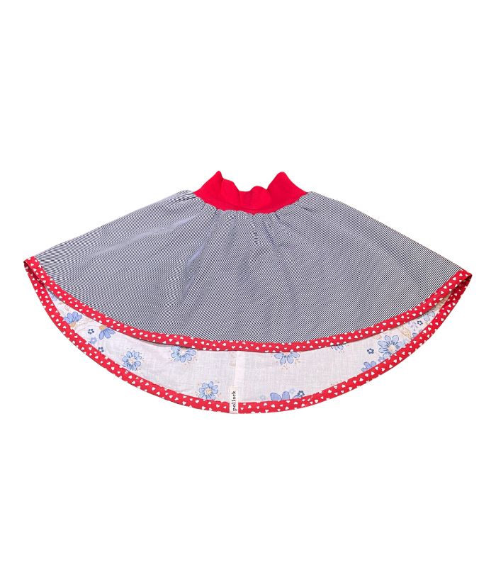 anna * pollack, Wenderock 80-110, Blau geblümt, Vorderseite Blau gestreift